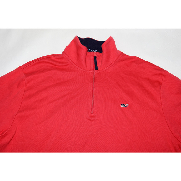 vineyard vines Men's Whale 1/4 Zip Mock Neck Pullover Sweatshirt Size Medium - Picture 2 of 7